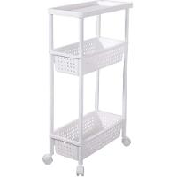 Carrinho Organizador 3 Prateleiras Rack Multiuso Varanda Banheiro Brinquedos Quarto Estante Branco - 1