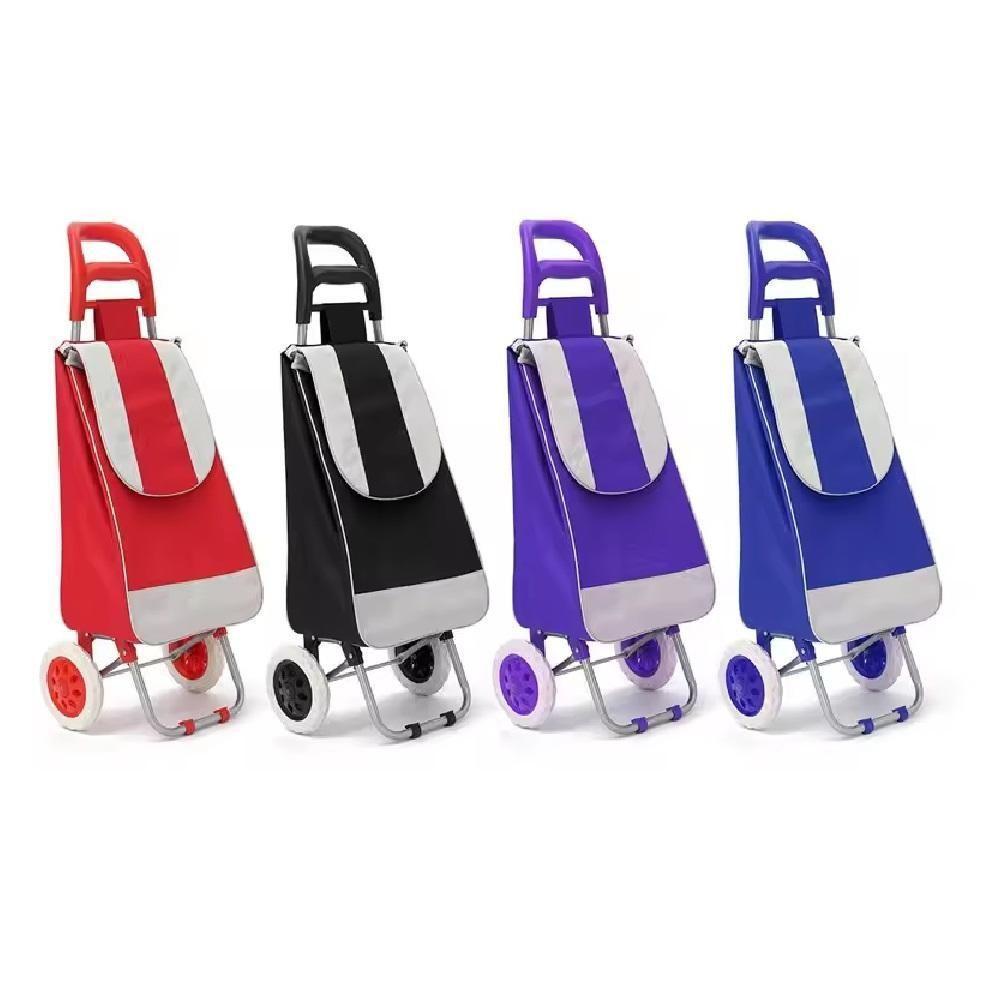 Carrinho De Feira Compras Supermercado Multiuso De Mao Dobravel Sacola Ecologica Com Bolsinho - 2
