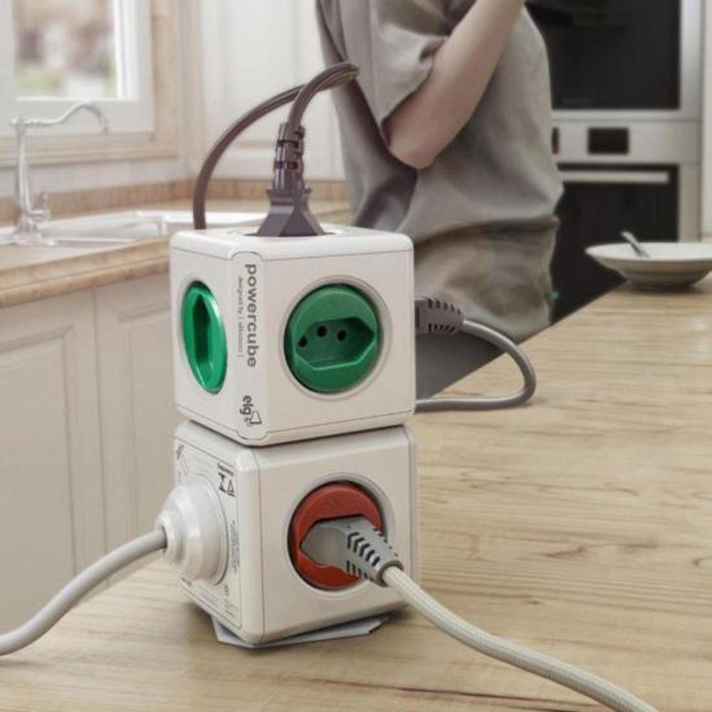 Adaptador Benjamim Múltiplo Powercube Pwc-r5 Bivolt Elg - 3