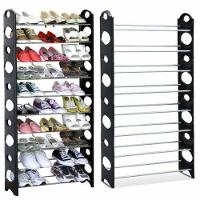 Sapateira 30 Pares 10 Prateleiras Estante Armazenamento Empilhável Suporte Para 60 Tenis Sapatos Organizador Modular - 5