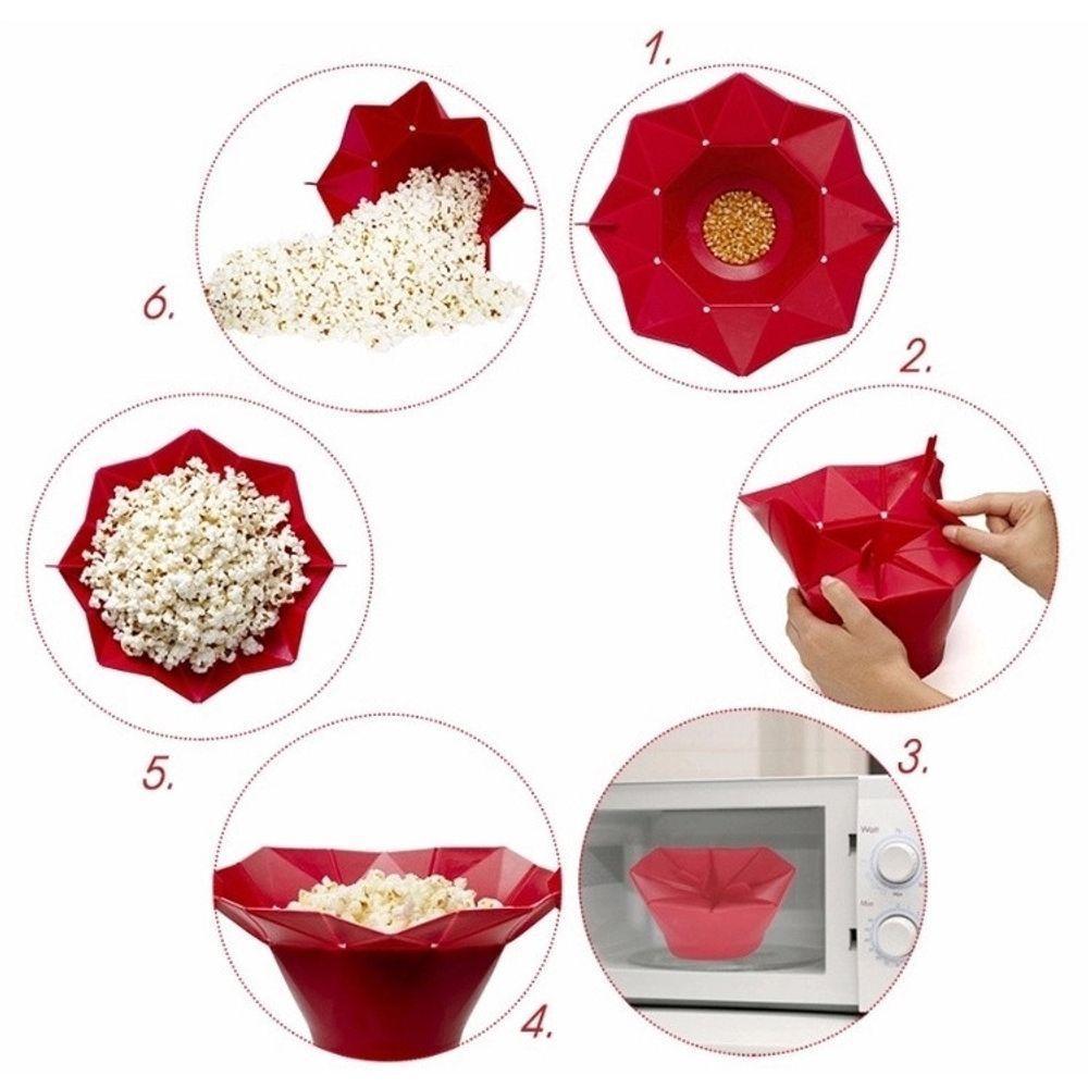 Balde Pipoca Pipoqueira Silicone Para Micro-ondas Sem óleo - 1