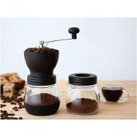 Moedor De Café Manual Vidro Plastico Inox Ceramica - Preto - 2