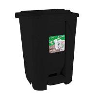 Lixeira Grande 2 Aberturas, Pedal E Rodas Preta De 60 Litros - 8