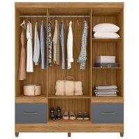 Guarda Roupa Casal Ms912 Com Espelho 6 Portas Freijó Cinza Moval