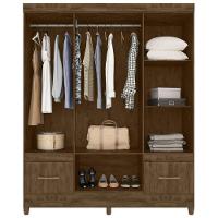 Guarda Roupa Casal Ms912 Com Espelho 6 Portas Castanho Wood Moval