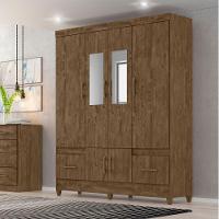 Guarda Roupa Casal Ms912 Com Espelho 6 Portas Castanho Wood Moval - 5