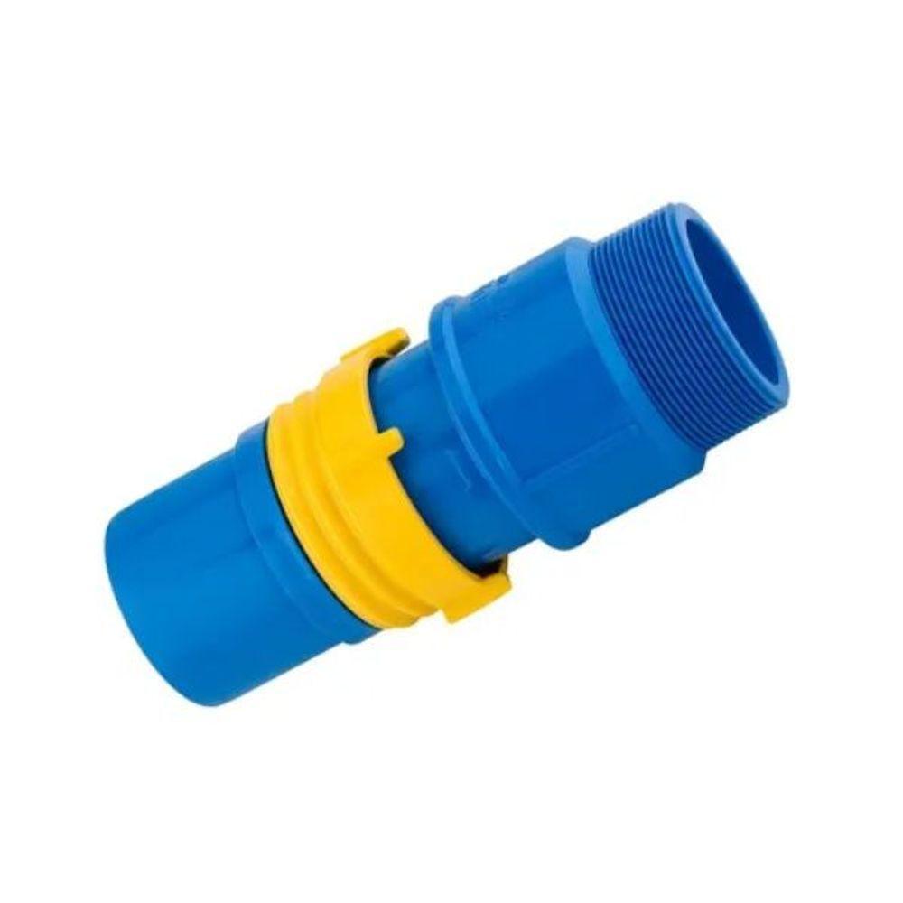 Adaptador Macho Engate Roscável 2x1.1/2 Pol. Azul Viqua - 1