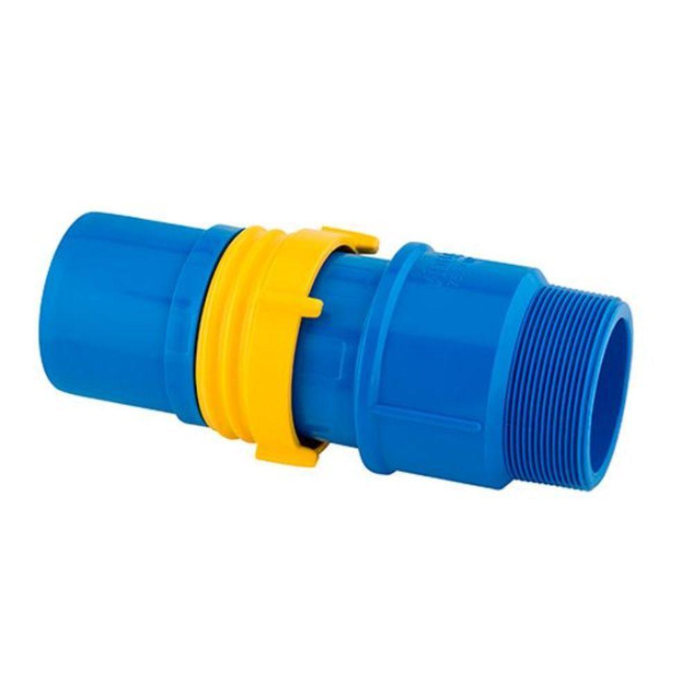 Adaptador Macho Engate Roscável 2x1.1/2 Pol. Azul Viqua - 2