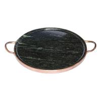 Forma De Pedra Sabão Para Pizza 22 Cm Alças De Cobre Curada - 1