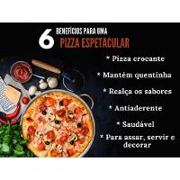 Forma De Pedra Sabão Para Pizza 22 Cm Alças De Cobre Curada - 2