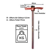 Picareta Chibanca Cabo De Madeira Encerado Cunha Polietileno - 2