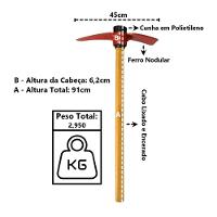 Picareta Alvião Cabo De Madeira Encerado Cunha Polietileno - 2