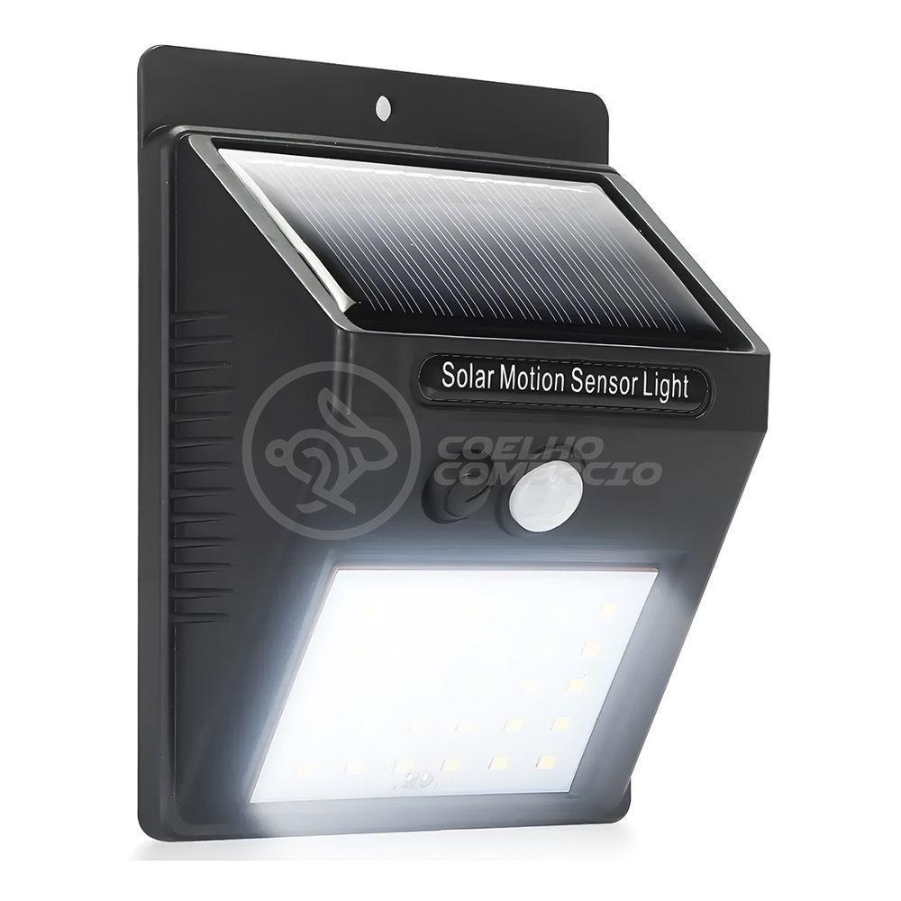 Luminária Solar 30 Leds Sensor De Movimento Lâmpada á Prova D'água Para área Externa Jardim - 1
