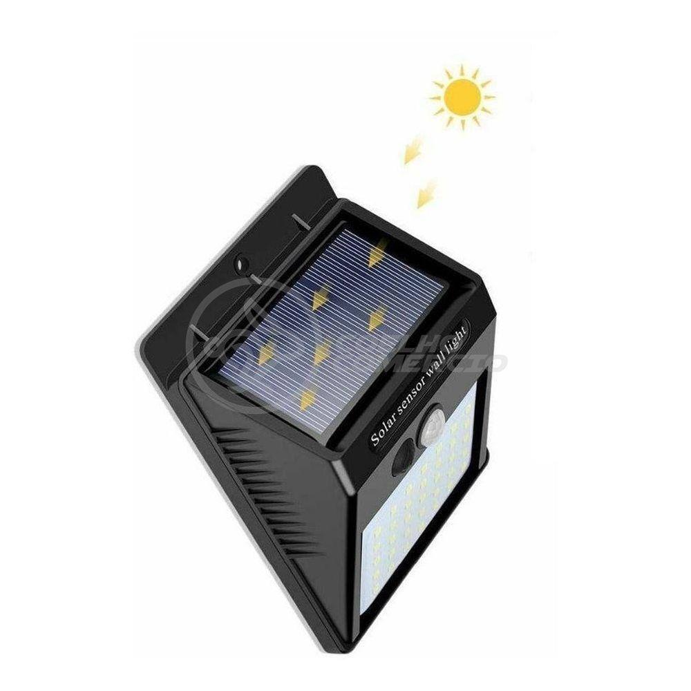 Luminária Solar 30 Leds Sensor De Movimento Lâmpada á Prova D'água Para área Externa Jardim - 4