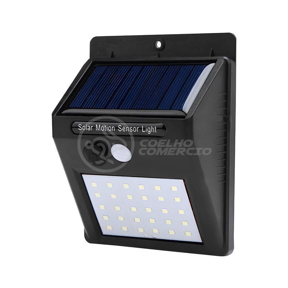 Luminária Solar 30 Leds Sensor De Movimento Lâmpada á Prova D'água Para área Externa Jardim - 5
