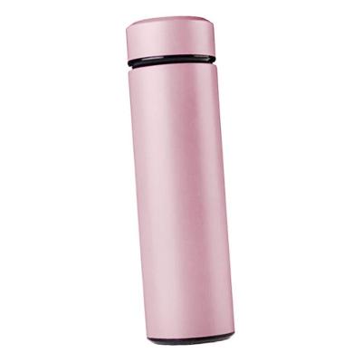 Garrafa Térmica Inteligente De Inox 500ml Tampa C-sensor De Temperatura Led água Café Chá Rosa Bebe