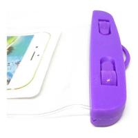 Capa Bolsa Celular A Prova D'água Proteção Mergulhos Lilás - 2