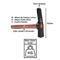 Martelo Pedreiro 1 Corte Cabo Madeira Encerado Cunha Pressão - 2