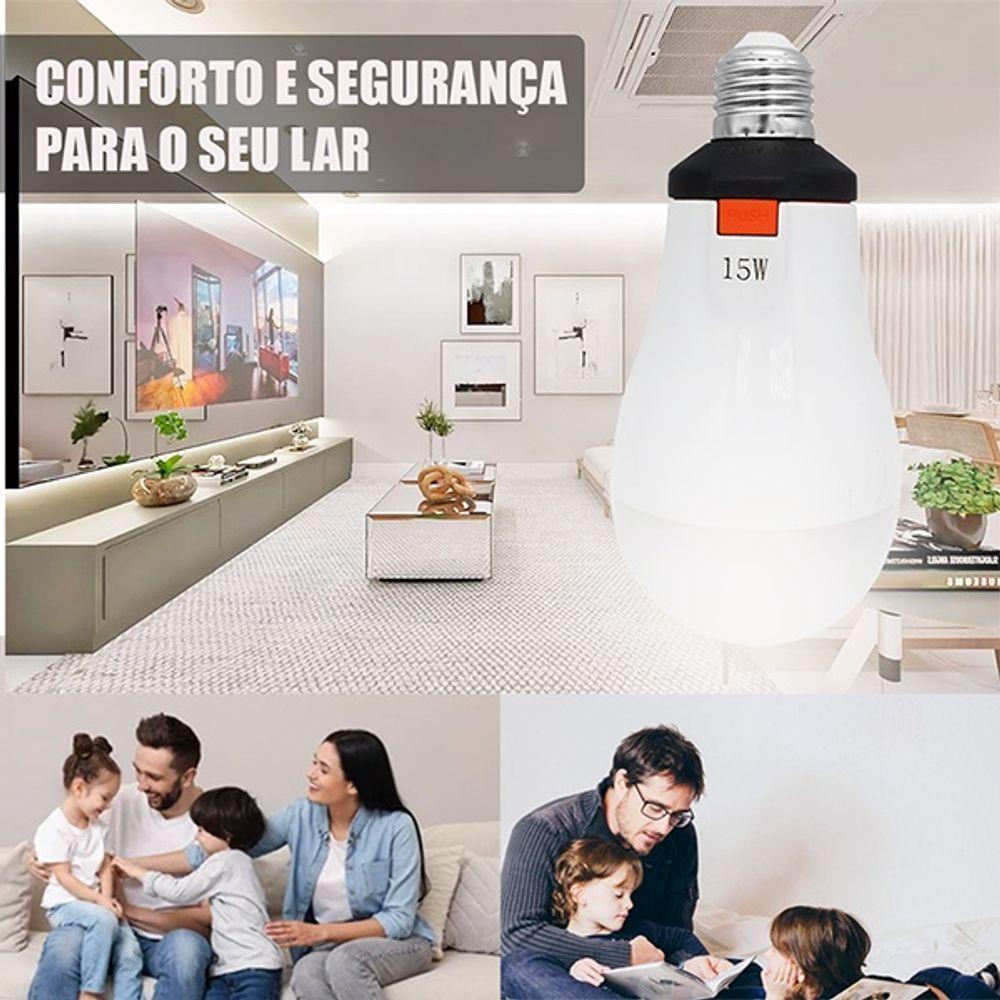 Lâmpada Led De Emergência Com Bateria Recarregável 12h Econômica Ideal Para Acampamentos - 3
