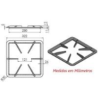 Grelha 6 Hastes Gb Fogão Industrial De Ferro Fundido 30x30cm - 2