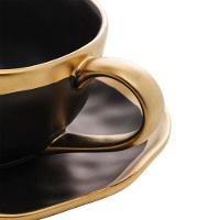 Xícara Para Café Com Pires Em Porcelana Dubai 90ml Wolff Preto E Dourado - 3