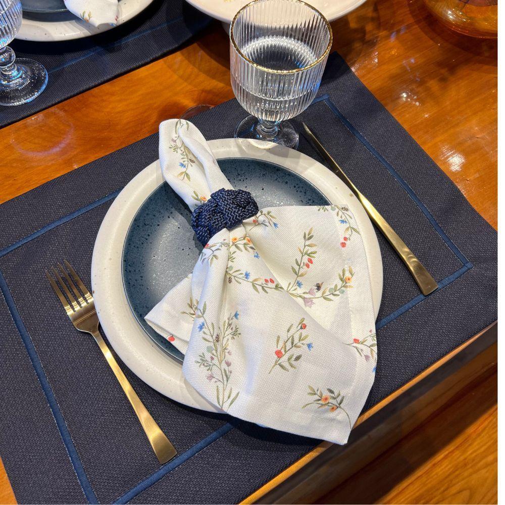 Guardanapo Em Tecido Linhão Estampado 45x45cm Mameg Flora - 3