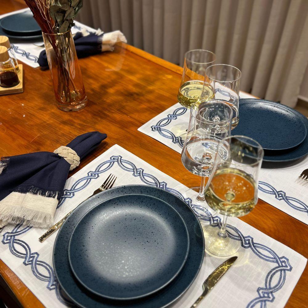 Guardanapo Em Tecido Linho Boho 45x45cm Mameg Marinho - 2
