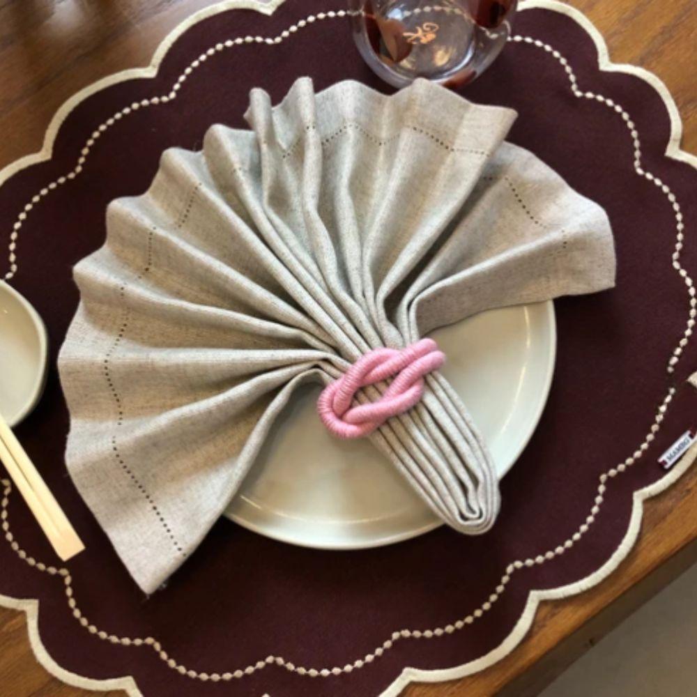 Guardanapo Em Tecido Linhão Ajour 45x45cm Mameg Cru - 4