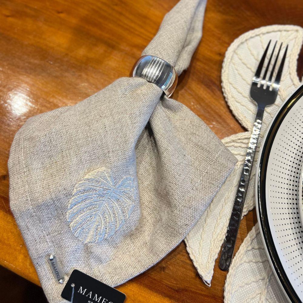 Guardanapo Em Tecido Linhão Bordado 40x40cm Mameg Costela De Adão - 3
