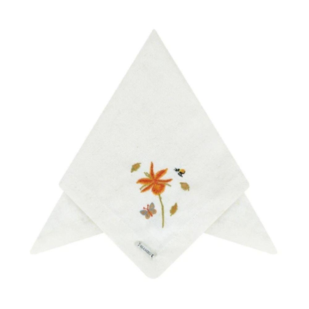 Guardanapo Em Tecido Linhão Bordado 40x40cm Mameg Flora - 1