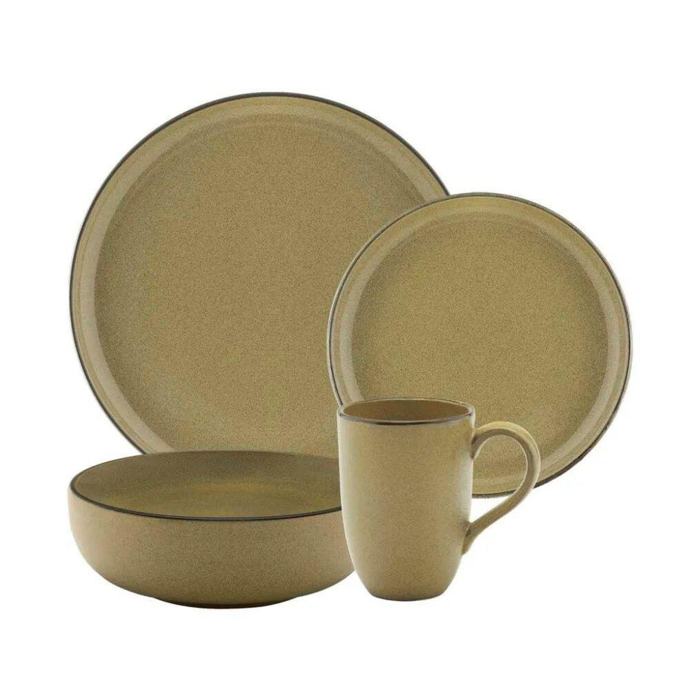 Jogo De Jantar Em Cerâmica Flat Com 16 Peças Oxford Ocre - 1