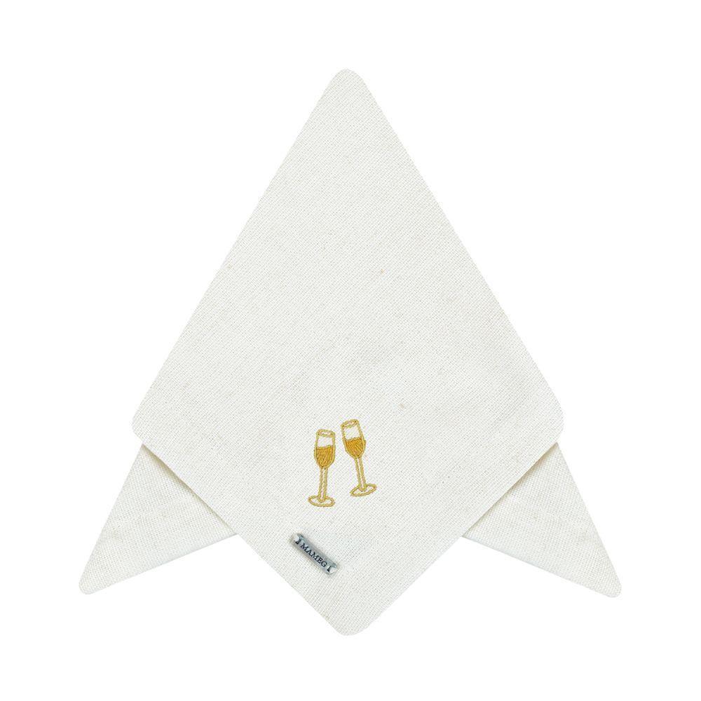 Guardanapo Em Tecido Linhão Bordado 40x40cm Mameg Off White Tim Tim - 1