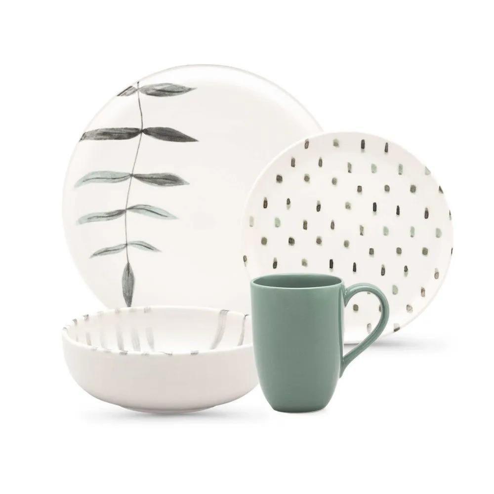 Jogo De Jantar Em Cerâmica Flat Com 16 Peças Oxford Samambaia - 1