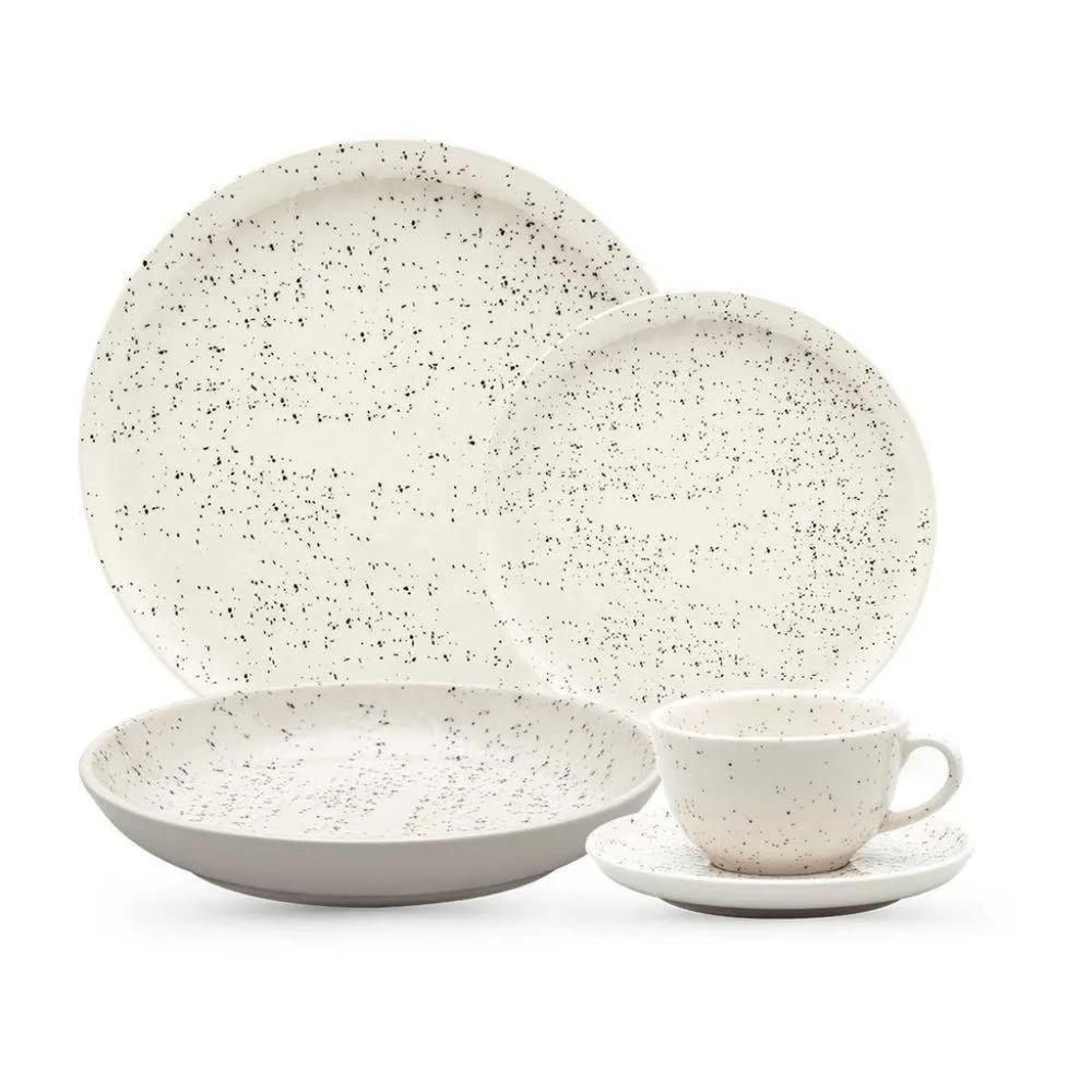 Jogo De Jantar Em Cerâmica Flat Com 20 Peças Oxford Chuvisco - 1