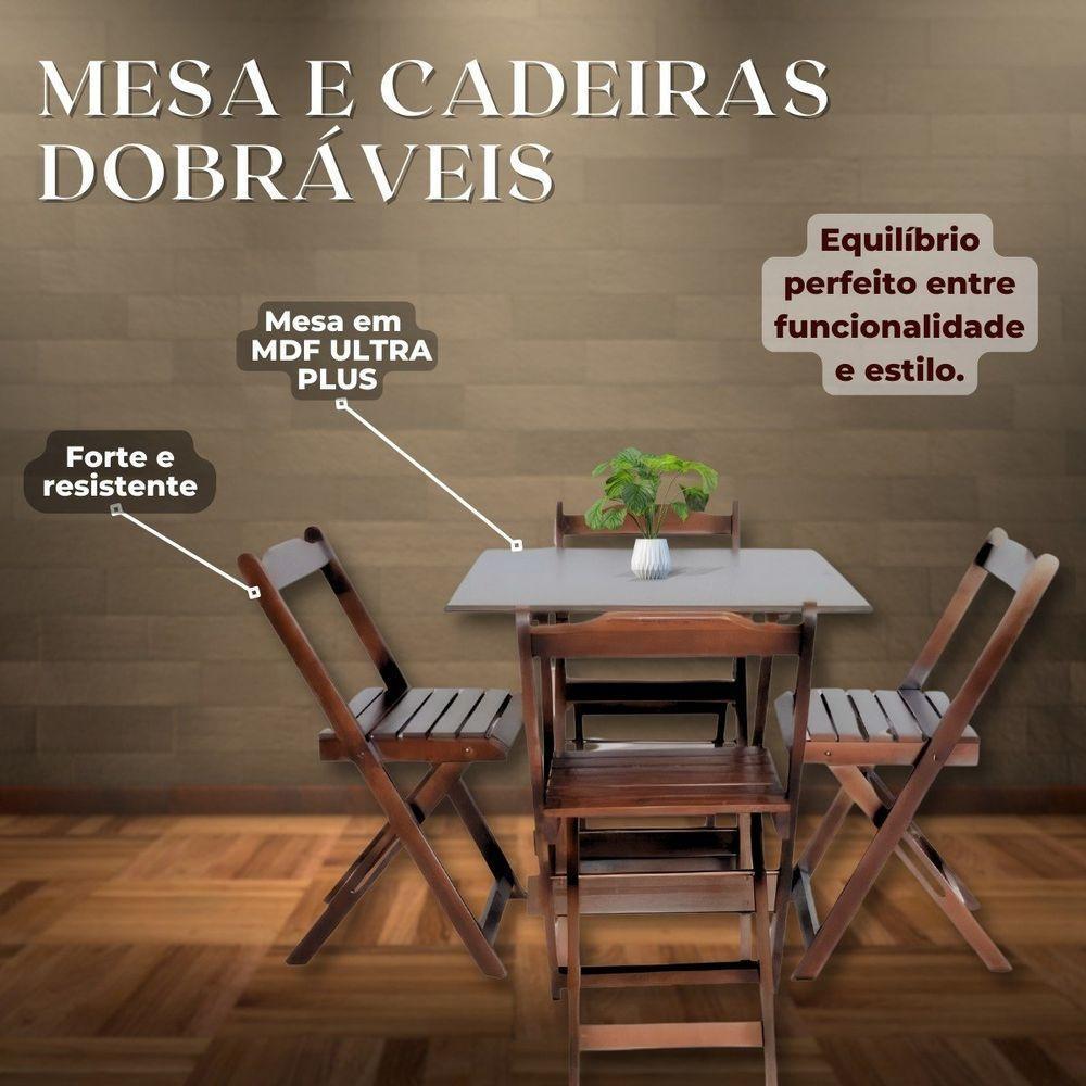 Kit 10 Conjuntos Mesas Dobráveis 70x70 Com 4 Cadeiras - 7