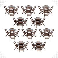 Kit 10 Conjuntos Mesas Dobráveis 70x70 Com 4 Cadeiras - 1