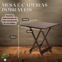 Kit 10 Conjuntos Mesas Dobráveis 70x70 Com 4 Cadeiras