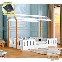 Cama Com Colchão Montessoriana Casal Infantil ágatha Branco-amêndoa Incluso Lousa Mágica - Branco - 1