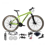 Bicicleta Aro 29 Absolute Nero 5 Câmbios Shimano 24v K7 Freios Hidráulicos Garfo Trava Com Pneu Faixa - Verde Tam.21 - 1