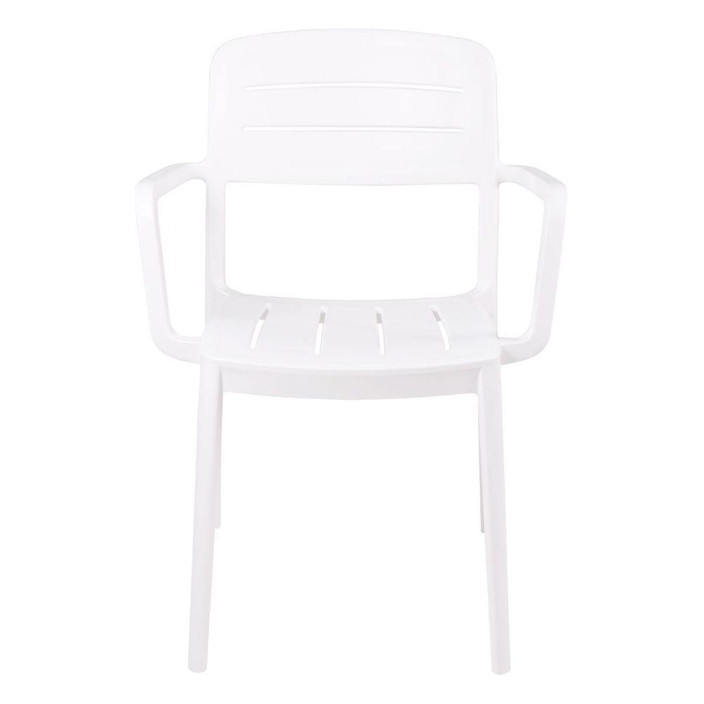 Cadeira Tramontina Amélia Com Braços Branco Empilhável Em Polipropileno Com Proteção Antimicrobiana - 2