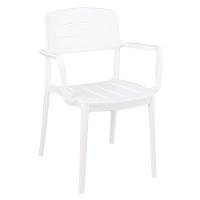 Cadeira Tramontina Amélia Com Braços Branco Empilhável Em Polipropileno Com Proteção Antimicrobiana - 3