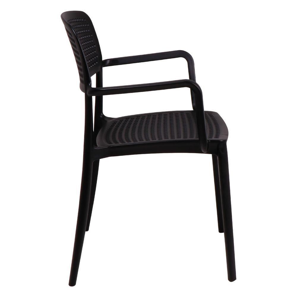 Cadeira Tramontina Serena Com Braços Preto Empilhável Em Polipropileno Com Proteção Antimicrobiana - 3