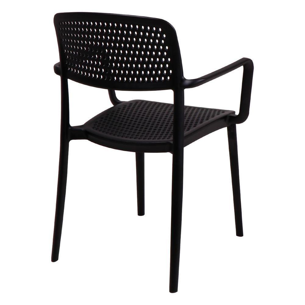 Cadeira Tramontina Serena Com Braços Preto Empilhável Em Polipropileno Com Proteção Antimicrobiana - 4