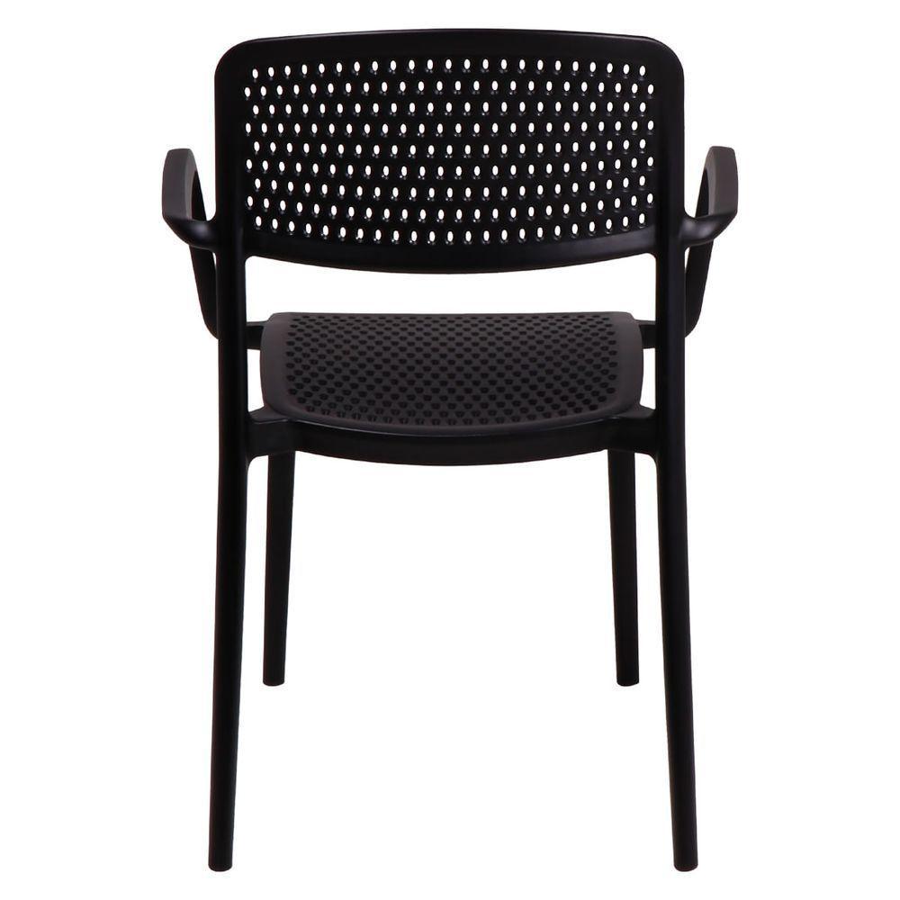 Cadeira Tramontina Serena Com Braços Preto Empilhável Em Polipropileno Com Proteção Antimicrobiana - 5