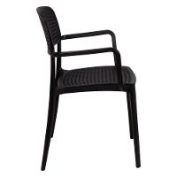 Cadeira Tramontina Serena Com Braços Preto Empilhável Em Polipropileno Com Proteção Antimicrobiana - 3