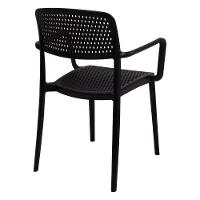 Cadeira Tramontina Serena Com Braços Preto Empilhável Em Polipropileno Com Proteção Antimicrobiana