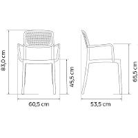 Cadeira Tramontina Serena Com Braços Camurça Empilhável Em Polipropileno Com Proteção Antimicrobiana - 7