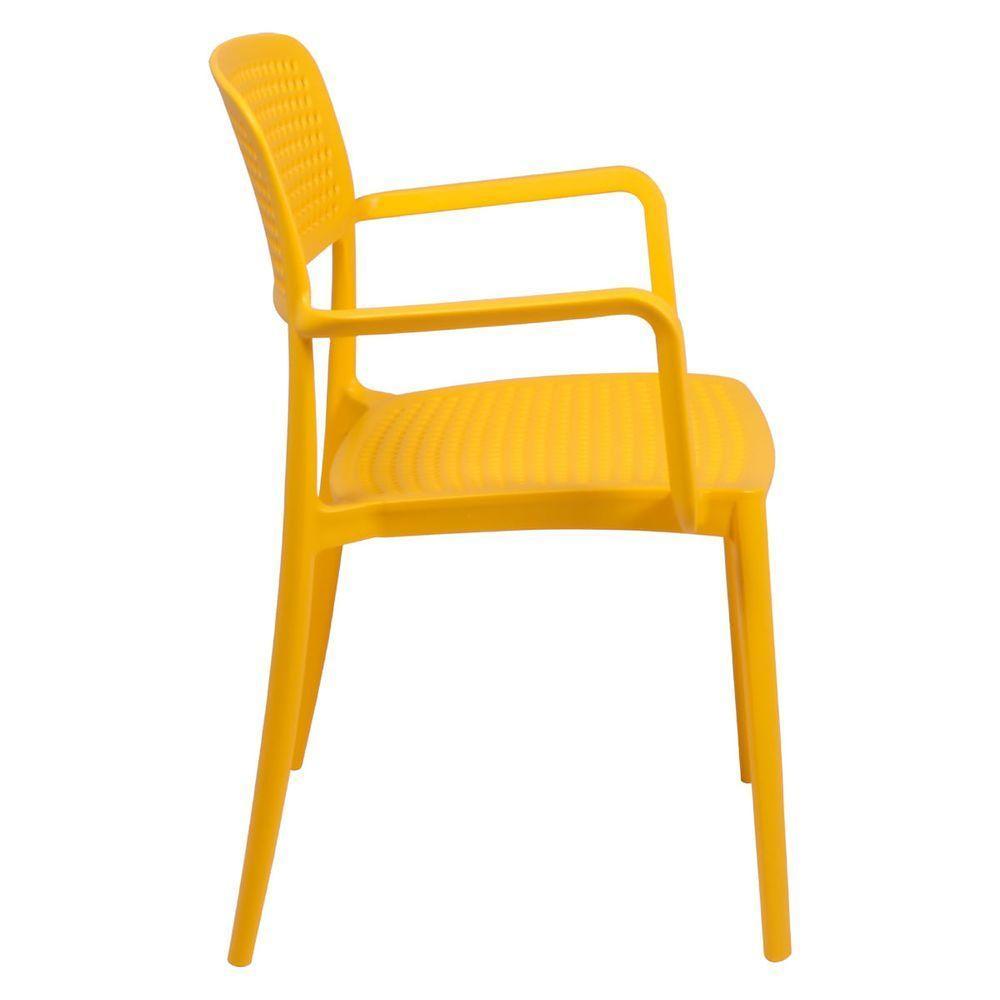 Cadeira Tramontina Serena Com Braços Amarela Empilhável Em Polipropileno Com Proteção Antimicrobiana - 4