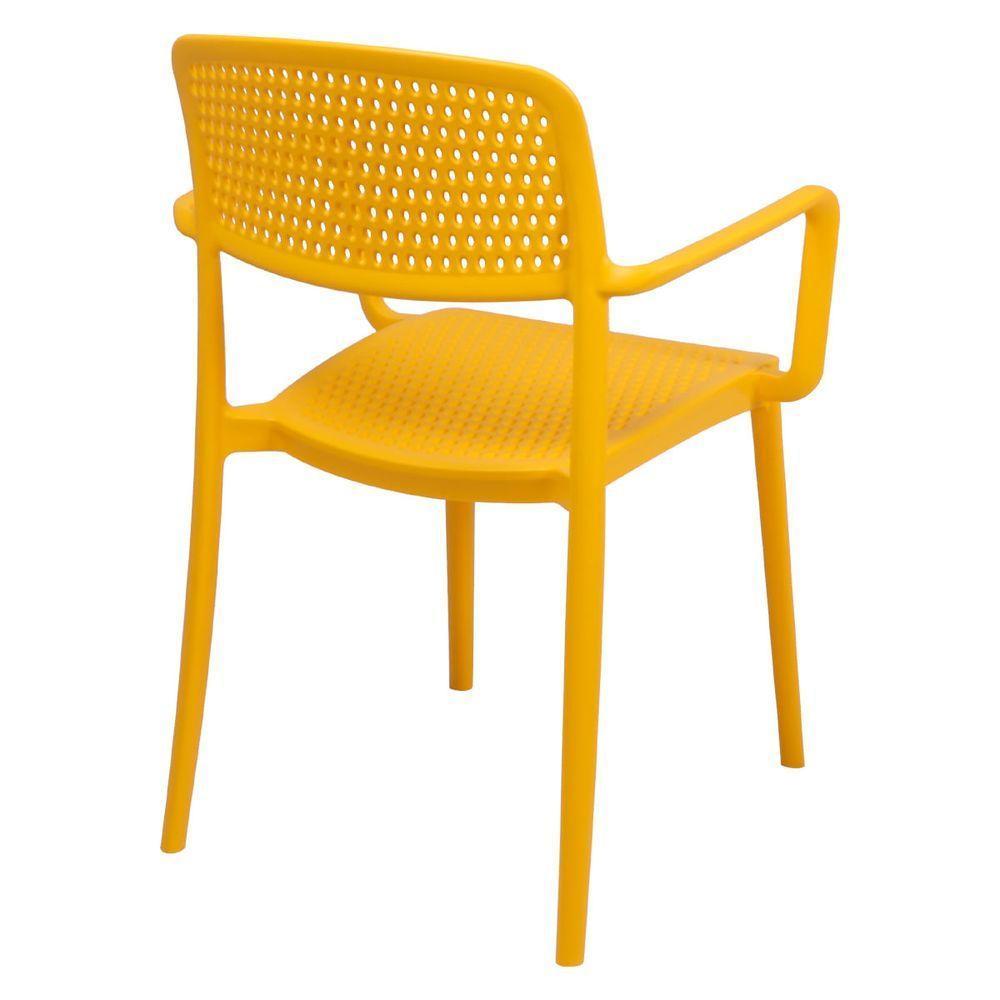 Cadeira Tramontina Serena Com Braços Amarela Empilhável Em Polipropileno Com Proteção Antimicrobiana - 5