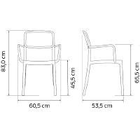 Cadeira Tramontina Marta Com Braços Areia Empilhável Em Polipropileno Com Proteção Antimicrobiana - 6